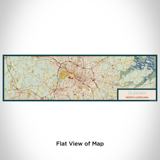 Flat View of Map Custom Durham North Carolina Map Enamel Mug in Woodblock