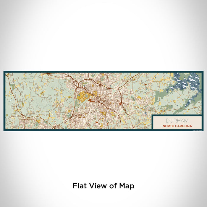 Flat View of Map Custom Durham North Carolina Map Enamel Mug in Woodblock