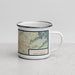 Right View Custom Durham North Carolina Map Enamel Mug in Woodblock