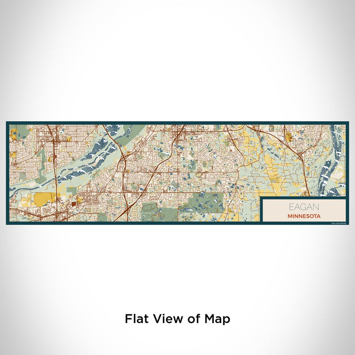 Flat View of Map Custom Eagan Minnesota Map Enamel Mug in Woodblock