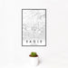 12x18 Eagle Idaho Map Print Portrait Orientation in Classic Style With Small Cactus Plant in White Planter