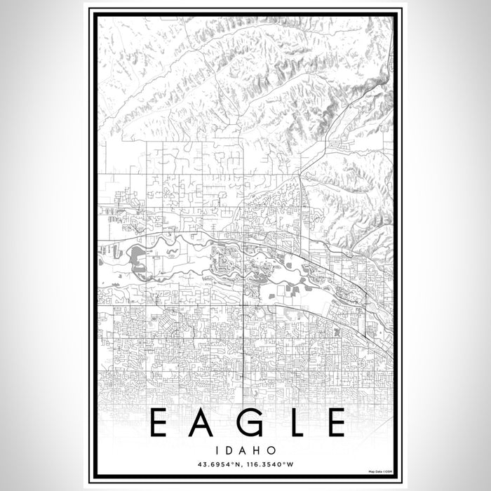 Eagle Idaho Map Print Portrait Orientation in Classic Style With Shaded Background