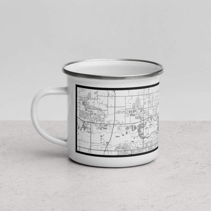 Left View Custom Eagle Idaho Map Enamel Mug in Classic