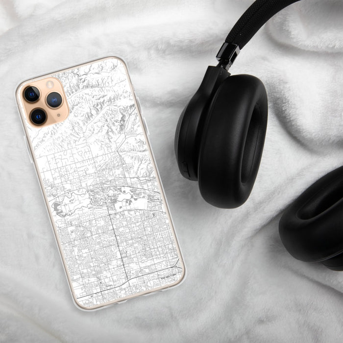 Custom Eagle Idaho Map Phone Case in Classic on Table with Black Headphones