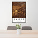 24x36 Eagle Idaho Map Print Portrait Orientation in Ember Style Behind 2 Chairs Table and Potted Plant