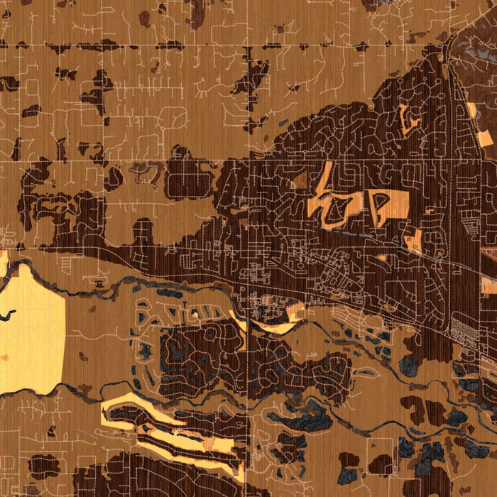 Eagle Idaho Map Print in Ember Style Zoomed In Close Up Showing Details