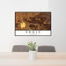 24x36 Eagle Idaho Map Print Landscape Orientation in Ember Style Behind 2 Chairs Table and Potted Plant