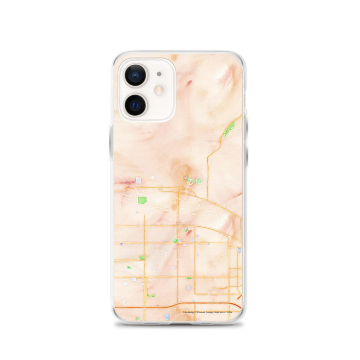 Custom Eagle Idaho Map iPhone 12 Phone Case in Watercolor
