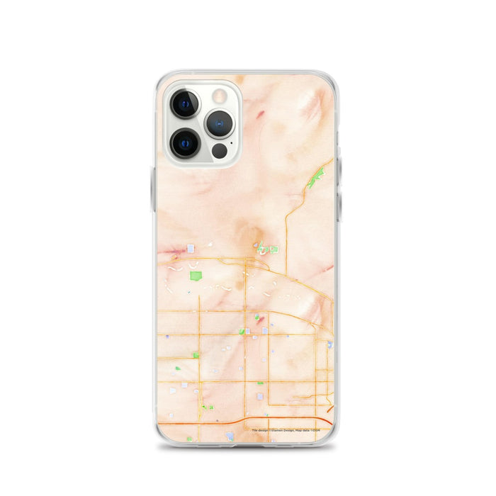 Custom Eagle Idaho Map iPhone 12 Pro Phone Case in Watercolor
