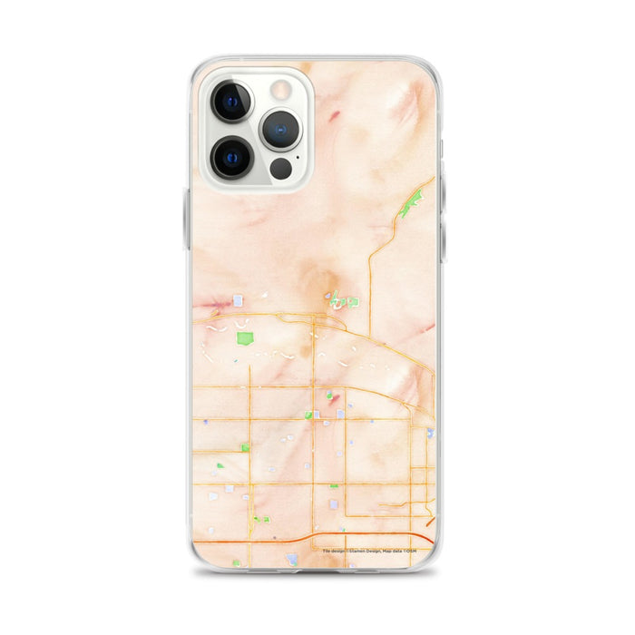 Custom Eagle Idaho Map iPhone 12 Pro Max Phone Case in Watercolor