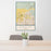 24x36 Eagle Idaho Map Print Portrait Orientation in Woodblock Style Behind 2 Chairs Table and Potted Plant