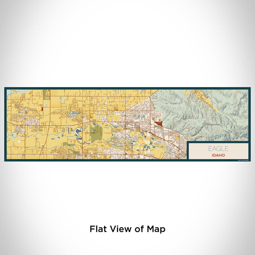 Flat View of Map Custom Eagle Idaho Map Enamel Mug in Woodblock