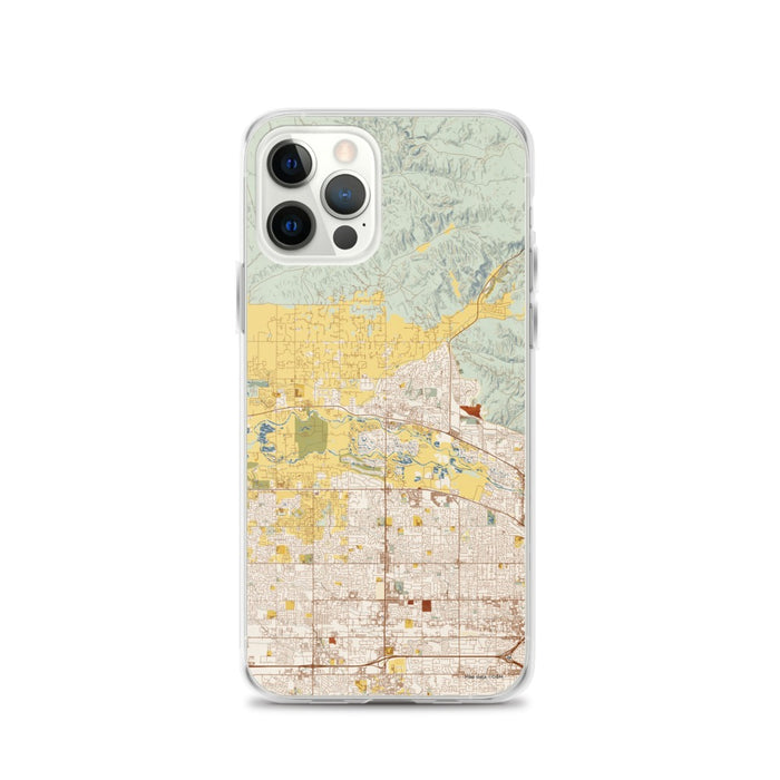 Custom Eagle Idaho Map iPhone 12 Pro Phone Case in Woodblock