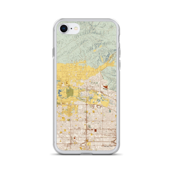 Custom Eagle Idaho Map iPhone SE Phone Case in Woodblock