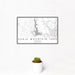 12x18 Eagle Mountain Lake Texas Map Print Landscape Orientation in Classic Style With Small Cactus Plant in White Planter