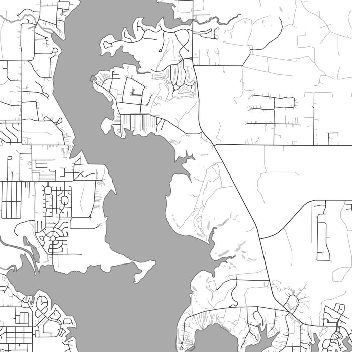 Eagle Mountain Lake Texas Map Print in Classic Style Zoomed In Close Up Showing Details