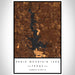 Eagle Mountain Lake Texas Map Print Portrait Orientation in Ember Style With Shaded Background