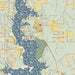 Eagle Mountain Lake Texas Map Print in Woodblock Style Zoomed In Close Up Showing Details