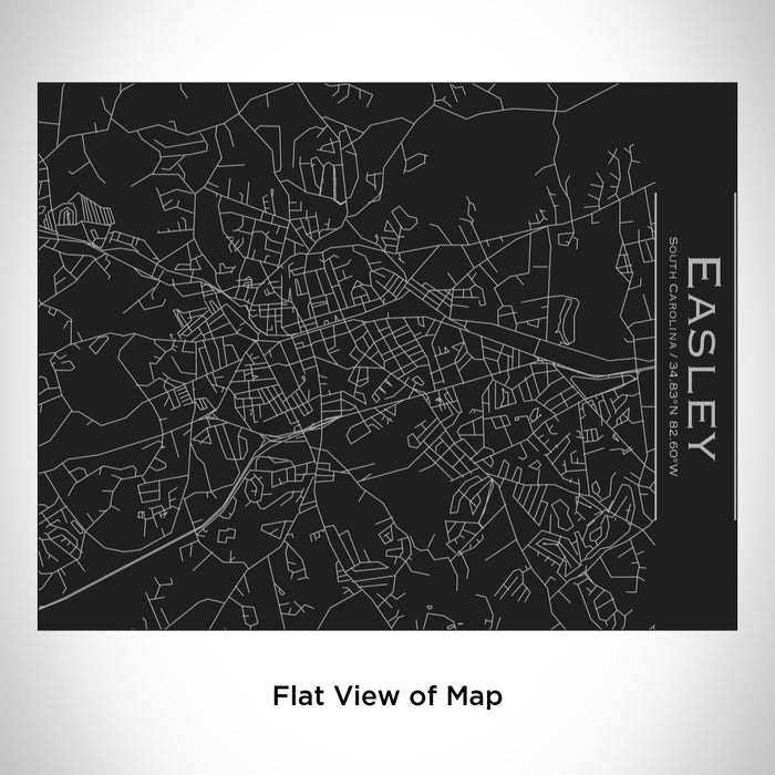 Rendered View of Easley South Carolina Map Engraving on 20oz Stainless Steel Insulated Bottle with Bamboo Top in Black