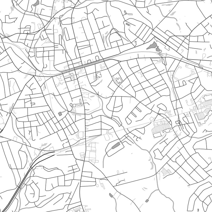 Easley South Carolina Map Print in Classic Style Zoomed In Close Up Showing Details