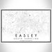 Easley South Carolina Map Print Landscape Orientation in Classic Style With Shaded Background