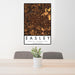 24x36 Easley South Carolina Map Print Portrait Orientation in Ember Style Behind 2 Chairs Table and Potted Plant