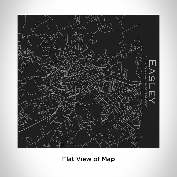 Rendered View of Easley South Carolina Map Engraving on 17oz Stainless Steel Insulated Tumbler in Black