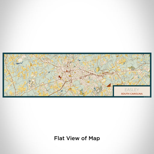 Flat View of Map Custom Easley South Carolina Map Enamel Mug in Woodblock