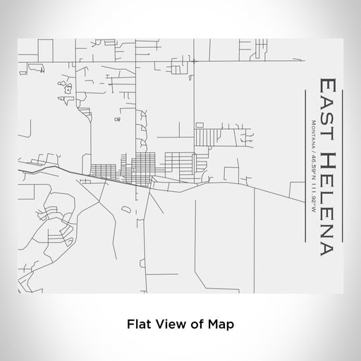 Rendered View of East Helena Montana Map Engraving on 20oz Stainless Steel Insulated Bottle with Bamboo Top in White