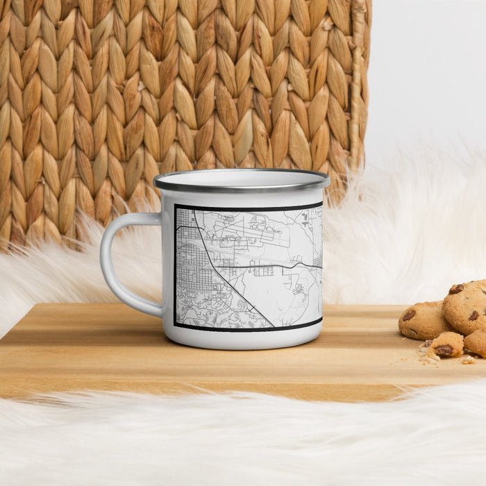 Left View Custom East Helena Montana Map Enamel Mug in Classic on Table Top