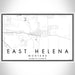 East Helena Montana Map Print Landscape Orientation in Classic Style With Shaded Background