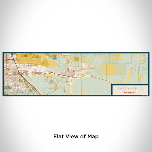 Flat View of Map Custom East Helena Montana Map Enamel Mug in Woodblock