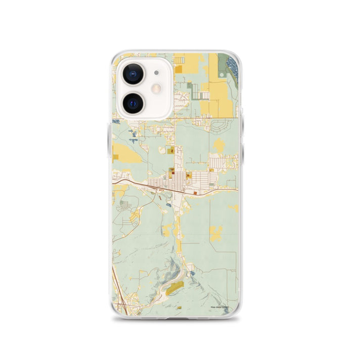 Custom East Helena Montana Map iPhone 12 Phone Case in Woodblock