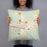 Person holding 18x18 Custom East Helena Montana Map Throw Pillow in Woodblock