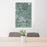 24x36 East Lansing Michigan Map Print Portrait Orientation in Afternoon Style Behind 2 Chairs Table and Potted Plant