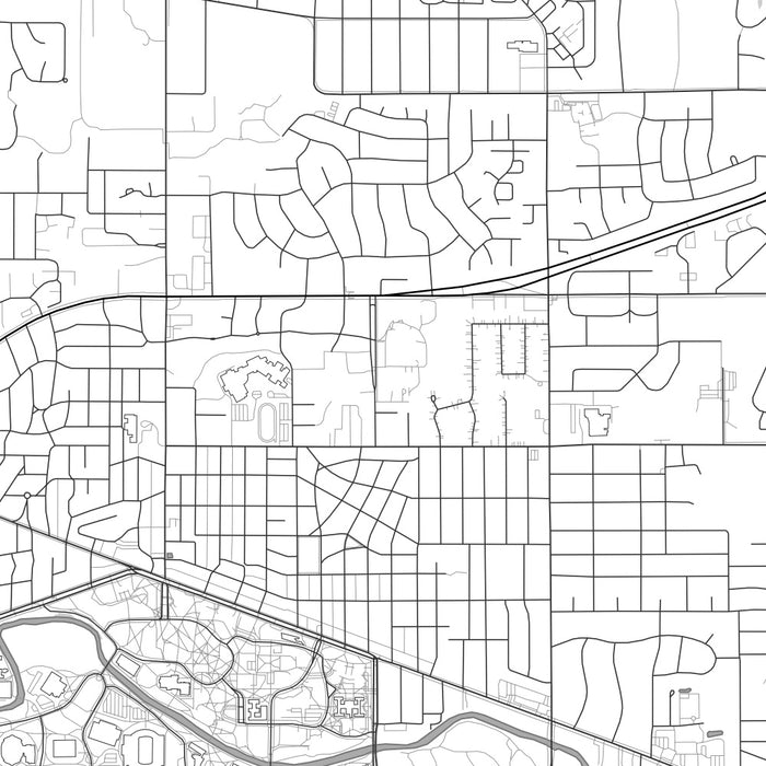 East Lansing Michigan Map Print in Classic Style Zoomed In Close Up Showing Details