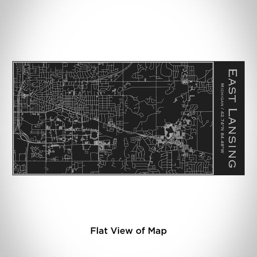 Rendered View of East Lansing Michigan Map Engraving on 17oz Stainless Steel Insulated Cola Bottle in Black