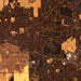 East Lansing Michigan Map Print in Ember Style Zoomed In Close Up Showing Details