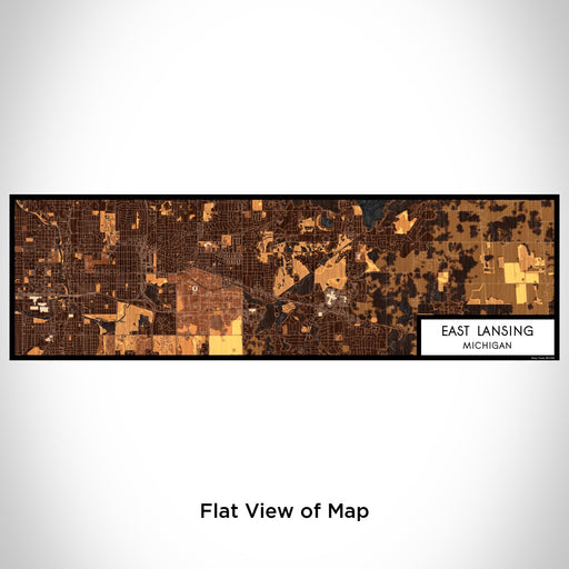 Flat View of Map Custom East Lansing Michigan Map Enamel Mug in Ember