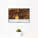 12x18 East Lansing Michigan Map Print Landscape Orientation in Ember Style With Small Cactus Plant in White Planter