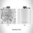 Rendered View of East Lansing Michigan Map Engraving on 6oz Stainless Steel Flask in White
