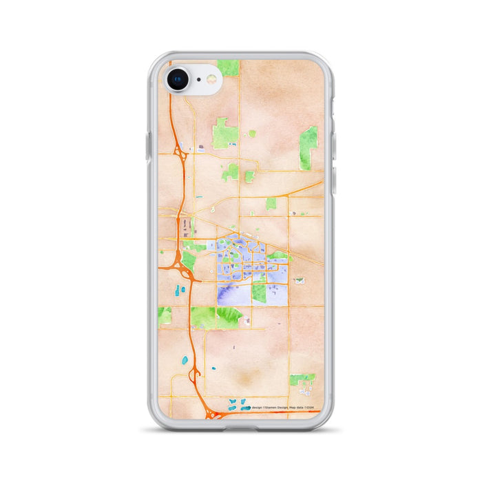 Custom East Lansing Michigan Map iPhone SE Phone Case in Watercolor