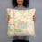 Person holding 18x18 Custom East Lansing Michigan Map Throw Pillow in Watercolor
