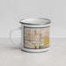 Left View Custom East Lansing Michigan Map Enamel Mug in Woodblock
