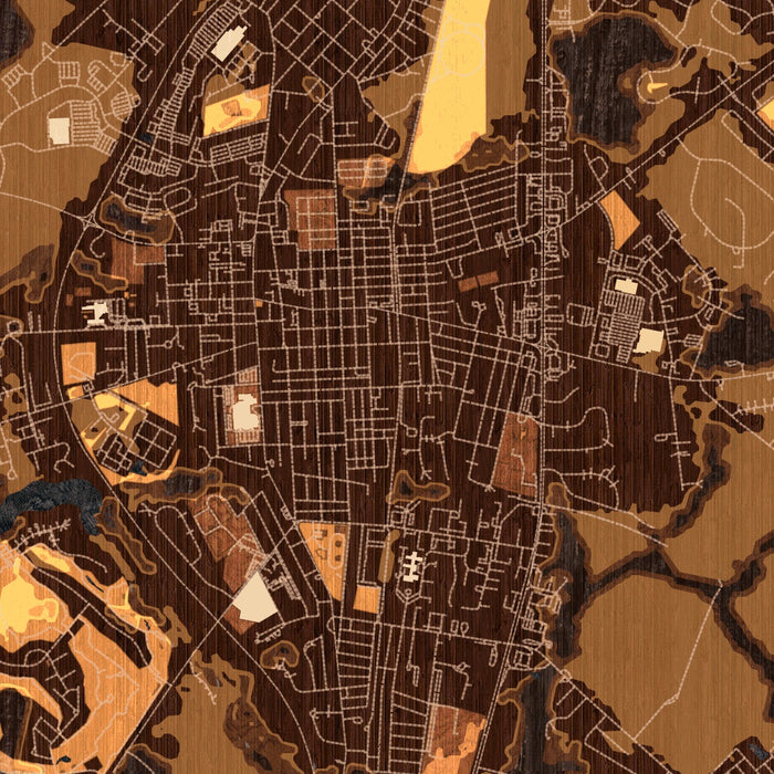 Easton Maryland Map Print in Ember Style Zoomed In Close Up Showing Details