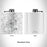 Rendered View of Easton Maryland Map Engraving on 6oz Stainless Steel Flask in White