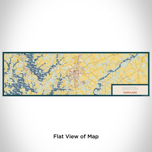 Flat View of Map Custom Easton Maryland Map Enamel Mug in Woodblock