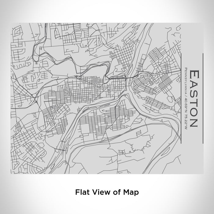 Rendered View of Easton Pennsylvania Map Engraving on 20oz Stainless Steel Insulated Bottle with Bamboo Top