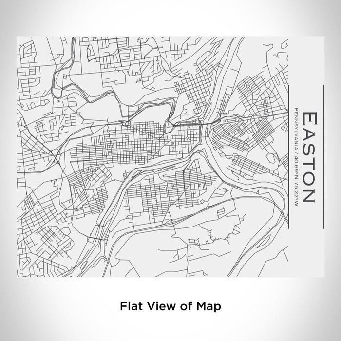 Rendered View of Easton Pennsylvania Map Engraving on 20oz Stainless Steel Insulated Bottle with Bamboo Top in White