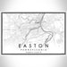 Easton Pennsylvania Map Print Landscape Orientation in Classic Style With Shaded Background